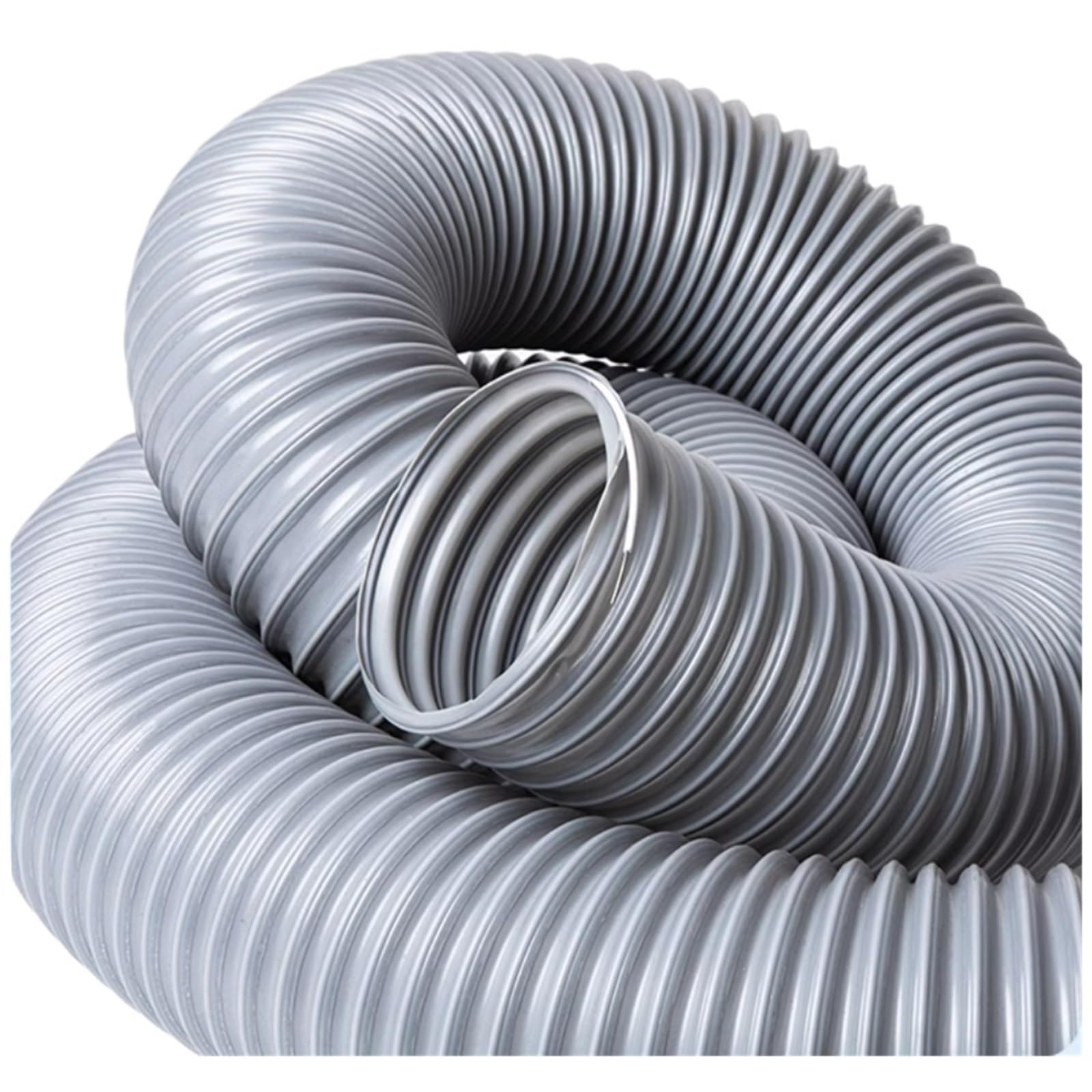 Tubo flessibile di aspirazione della polvere in PVC grigio da 1 metro, tubo di scarico dell'aria, estrazione dei fumi con diametro interno da 25 a 100 mm for sistemi di vuoto(5 Meter,Inner Diame