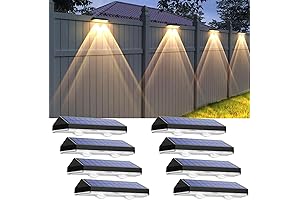 Solar Fence Lights Outdoor, 3 Mode Waterproof LED Solar Lights for Backyard Railing Stair Patio
