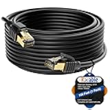 Kxable Cat 7 Ethernet Cable 100 Feet, Long High Speed Internet Cord, CAT7 RJ45 LAN Network Cable, Triple Shielding SFTP 10Gbps 600Mhz Patch Cable, Compatible with CAT6A CAT6 CAT5E CAT5 Cable