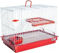GAIOLA PARA COELHO PORQUINHO DA INDIA E CHINCHILA COM ANDAR VERMELHA