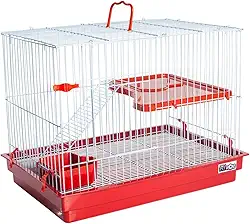 GAIOLA PARA COELHO PORQUINHO DA INDIA E CHINCHILA COM ANDAR VERMELHA