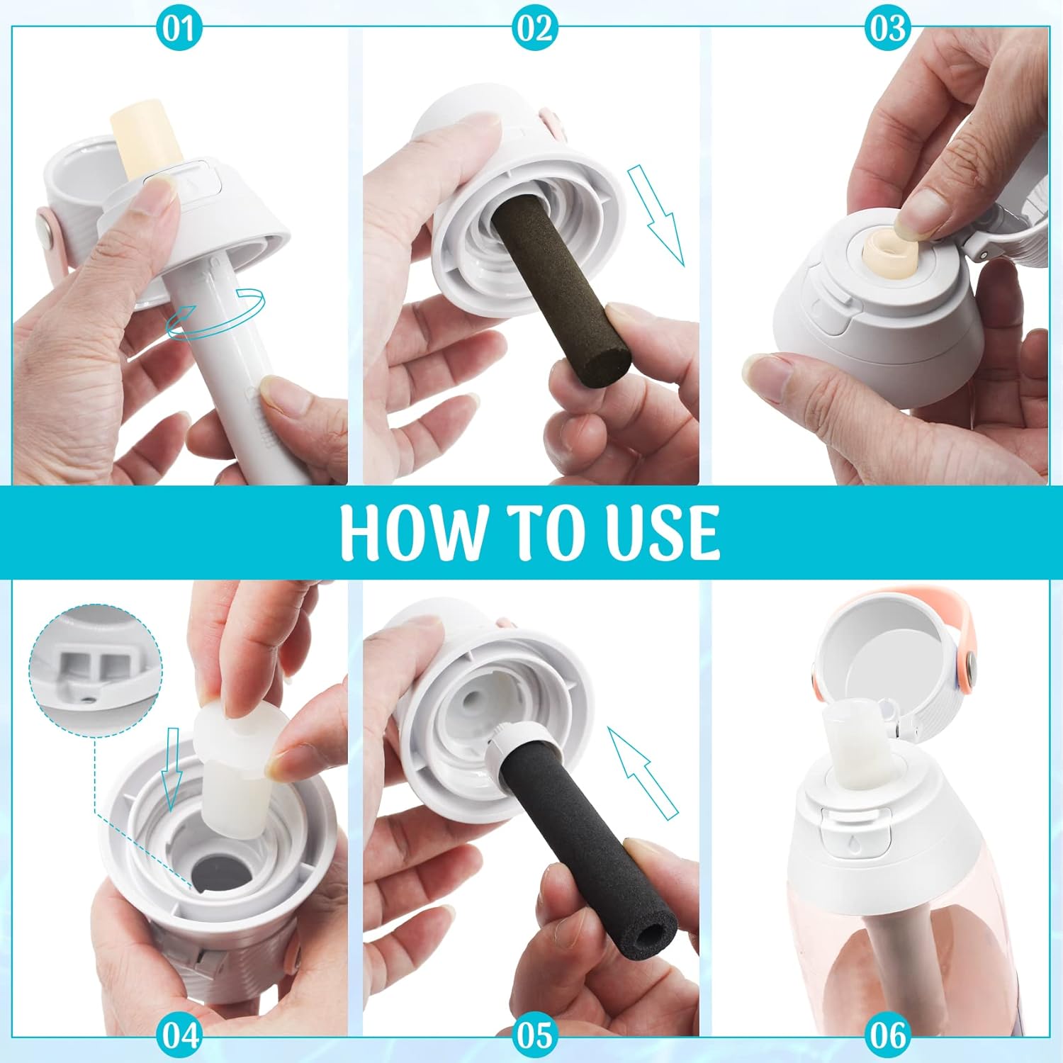 Sun3drucker 3PCS Mouthpieces Replacement for Brita Water Bottle - Silicone Bite Valve Replacement Compatible with Brita Filter Bottle, Replacement Mouthpieces for Brita Bottle - Image 4