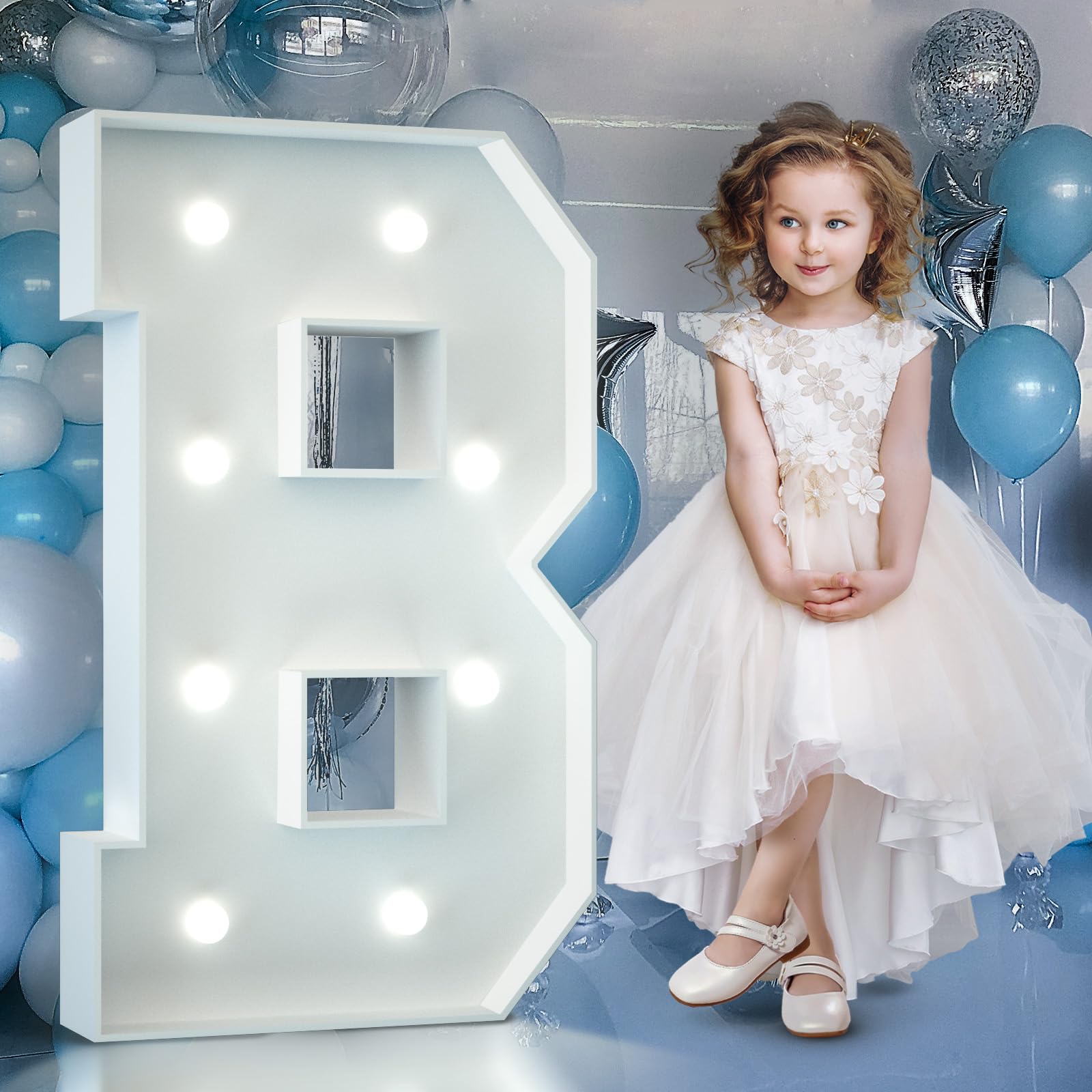 4FT Light Up Numbers Birthday Decoration Large Marquee Numbers 1 for 1st 18th 21st Birthday Party Decor Wedding, Big Number Frame Foam Cardboard Mosaic Arch Stand Pre-Cut Numbers — view 63