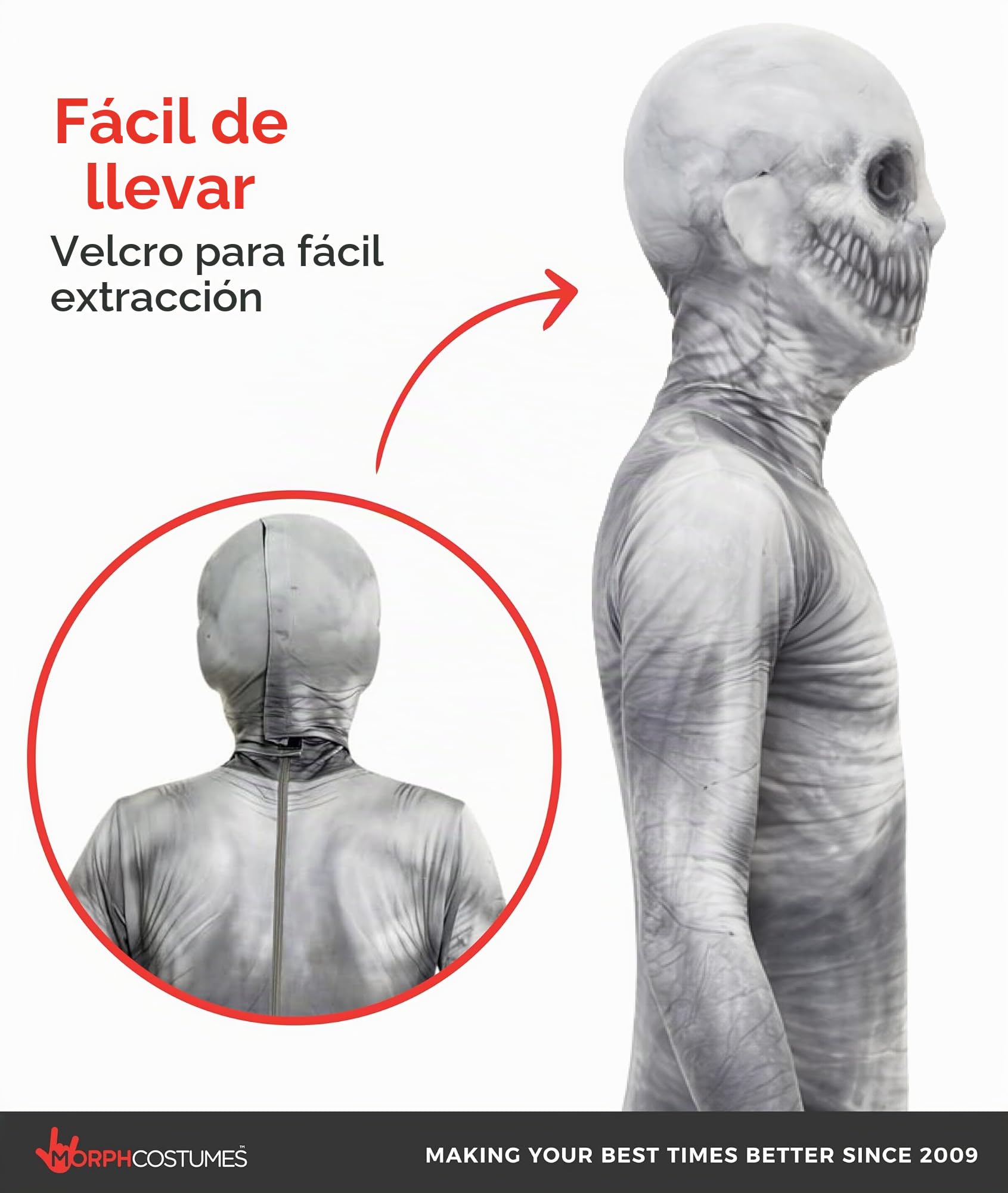 Morphsuits Disfraz infantil diseño de monstruo de leyenda urbana, talla grande, 122 a 137 cm, 10 a 12 años