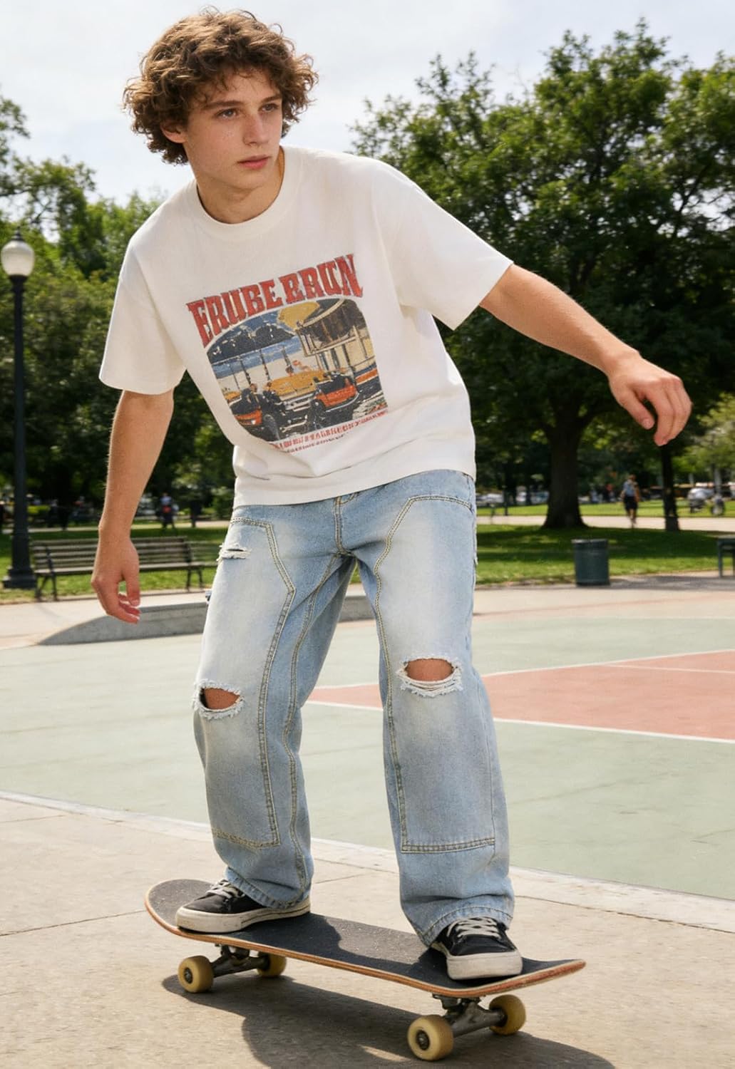 Baggy Wide Leg Jeans for Men Y2K Streetwear Vintage Loose Fit Denim Pants - Image 3