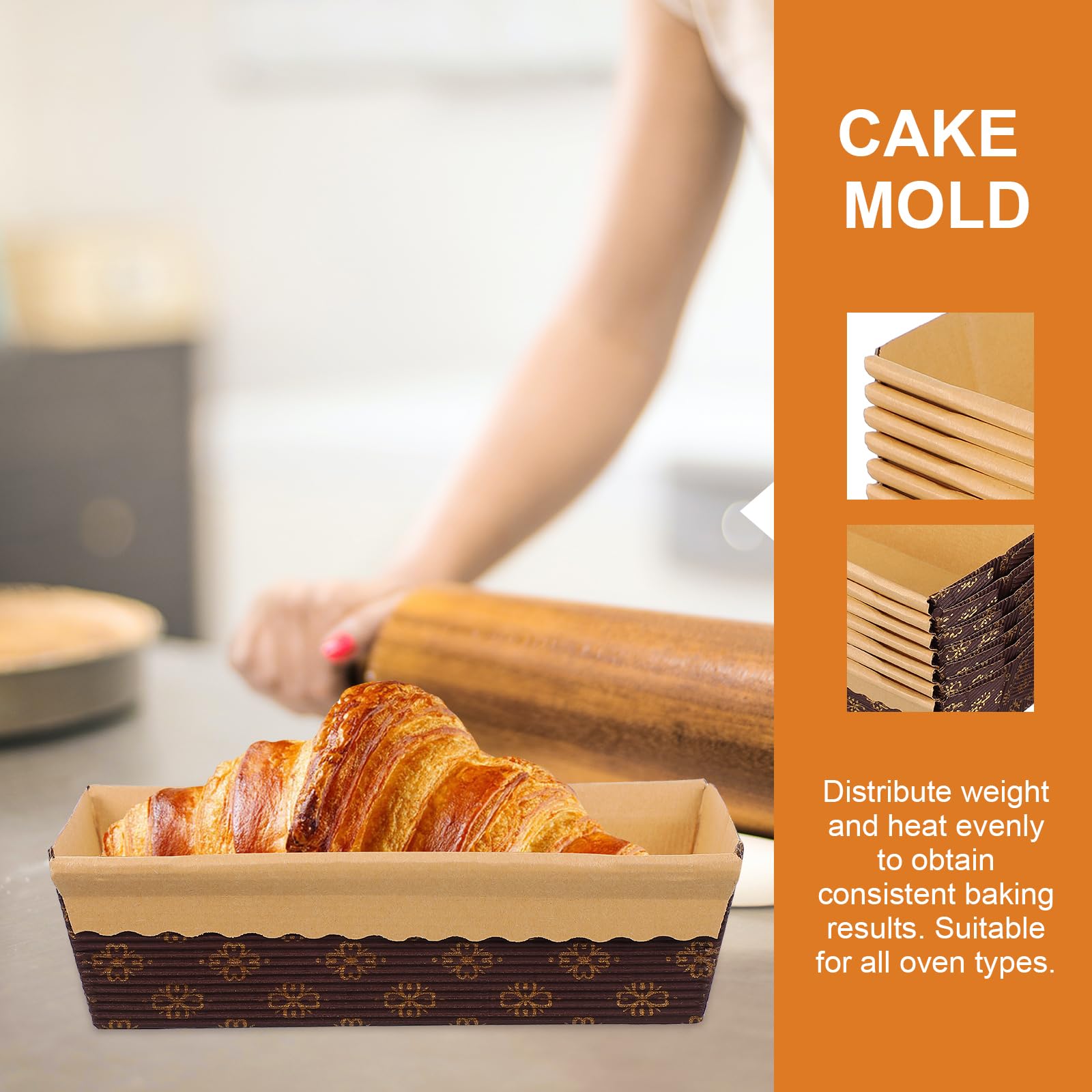 Lot de 25 moules à gâteau jetables en papier sulfurisé pour la cuisson du, des muffins, des gâteaux, 16,5 x 9 x 5 cm – Moules en papier marron pour gâteaux