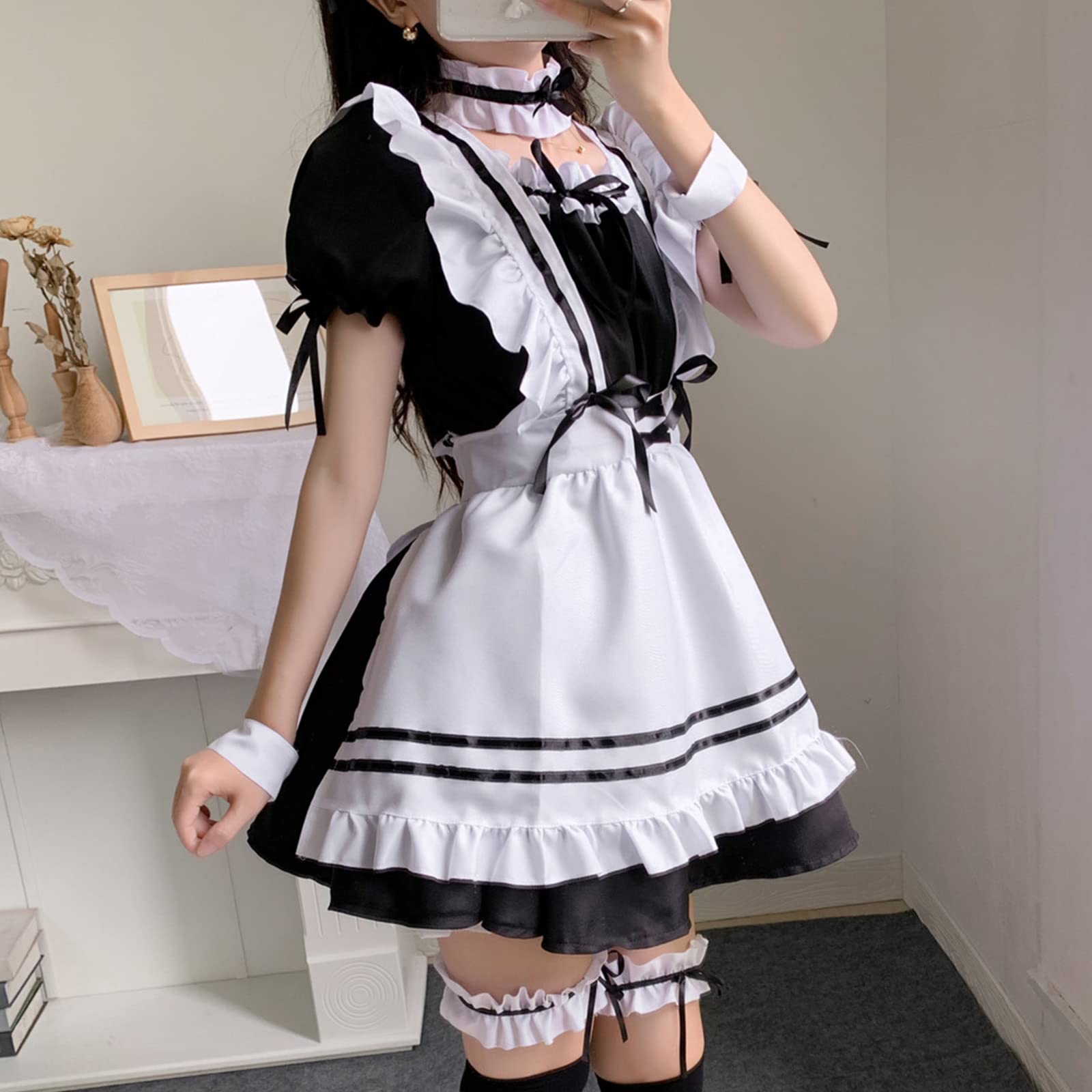 Maid Cosplay Dress, Anime Costume Set for Natale Carnevale Ballo in Costume