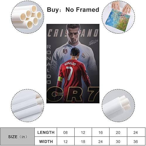 Miniatura 2 de fhzang Póster de Cristiano Ronaldo, 1 póster sin marco, 12 x 18 pulgadas (11.8 x 17.7 in)