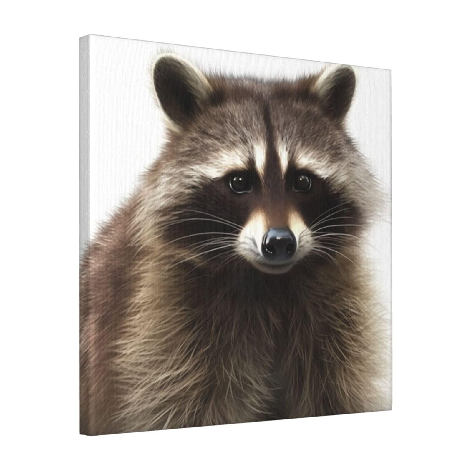 FodPand Hairy raccoon Canvas Wall Art for Living Room Wall Decor 16"x16" Modern Artwork Painting Pictures Hanging Canvas Prints Aesthetic Wall Art for Bedroom Bathroom Office Wallart Decor