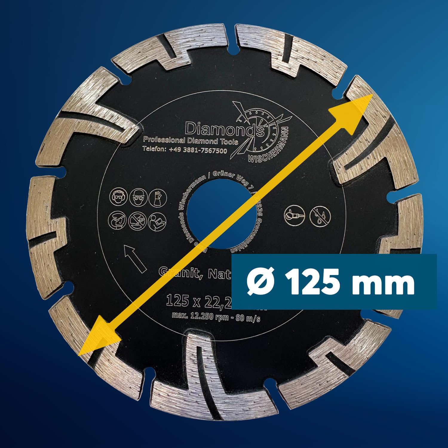 EDW Disco de diamante especial Speed T de granito 125 mm para rocas naturales y duras