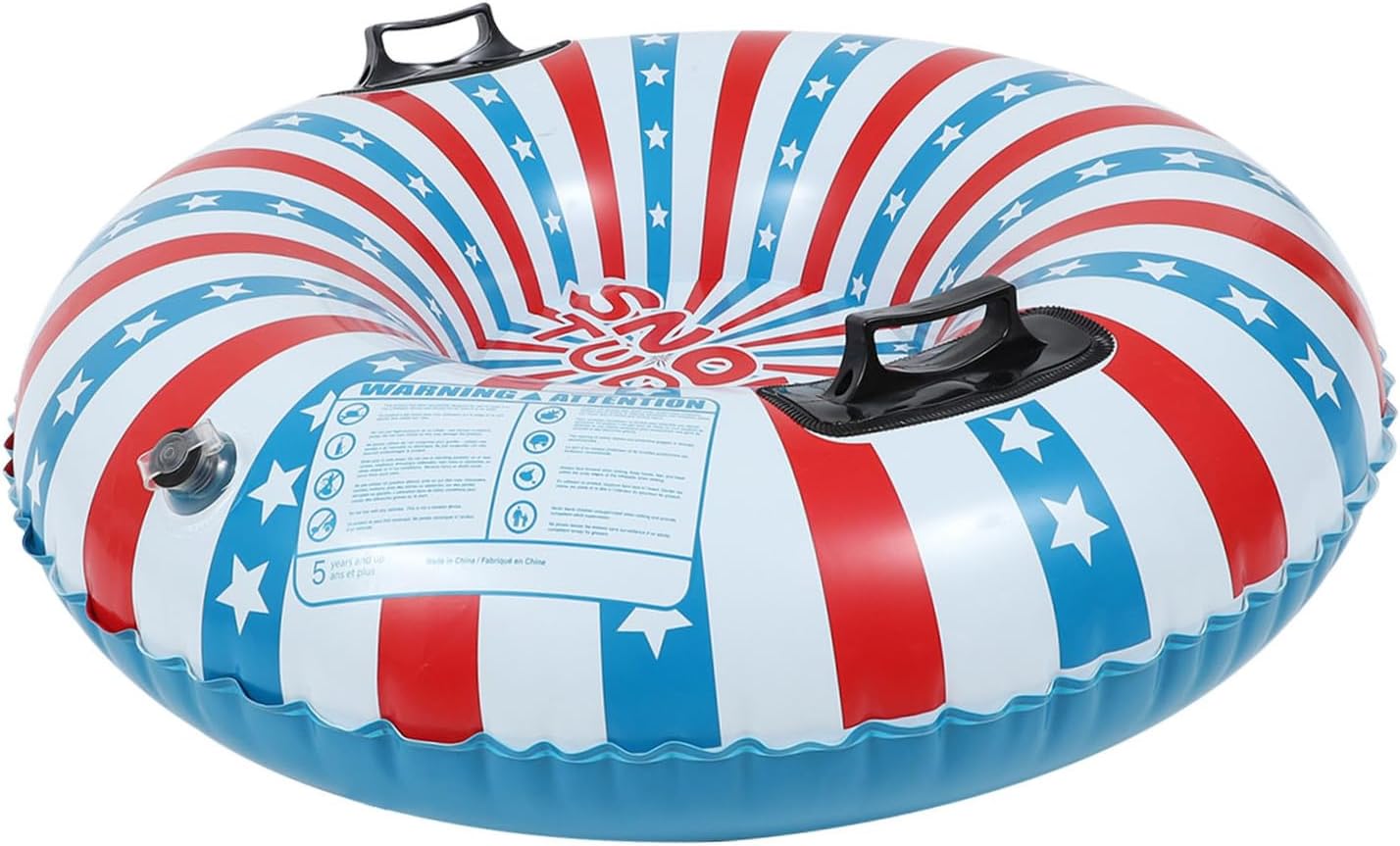 Adult Inflatable Snow Tube Sled Thickened 96cm Snow Sliding Cushion with Handles Outdoor Winter Sled for Grass Sliding Fun