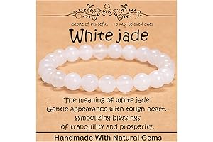 Natural Healing Gemstone Bracelet: 8mm White Jade