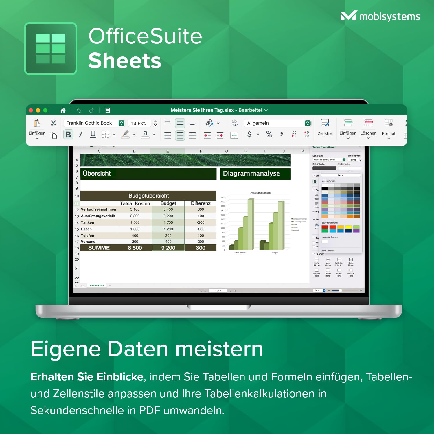 OfficeSuite Home & Business für Mac - Lebenslange Lizenz - Office-Paket für MacOS | 1 Gerät | 1 Benutzer