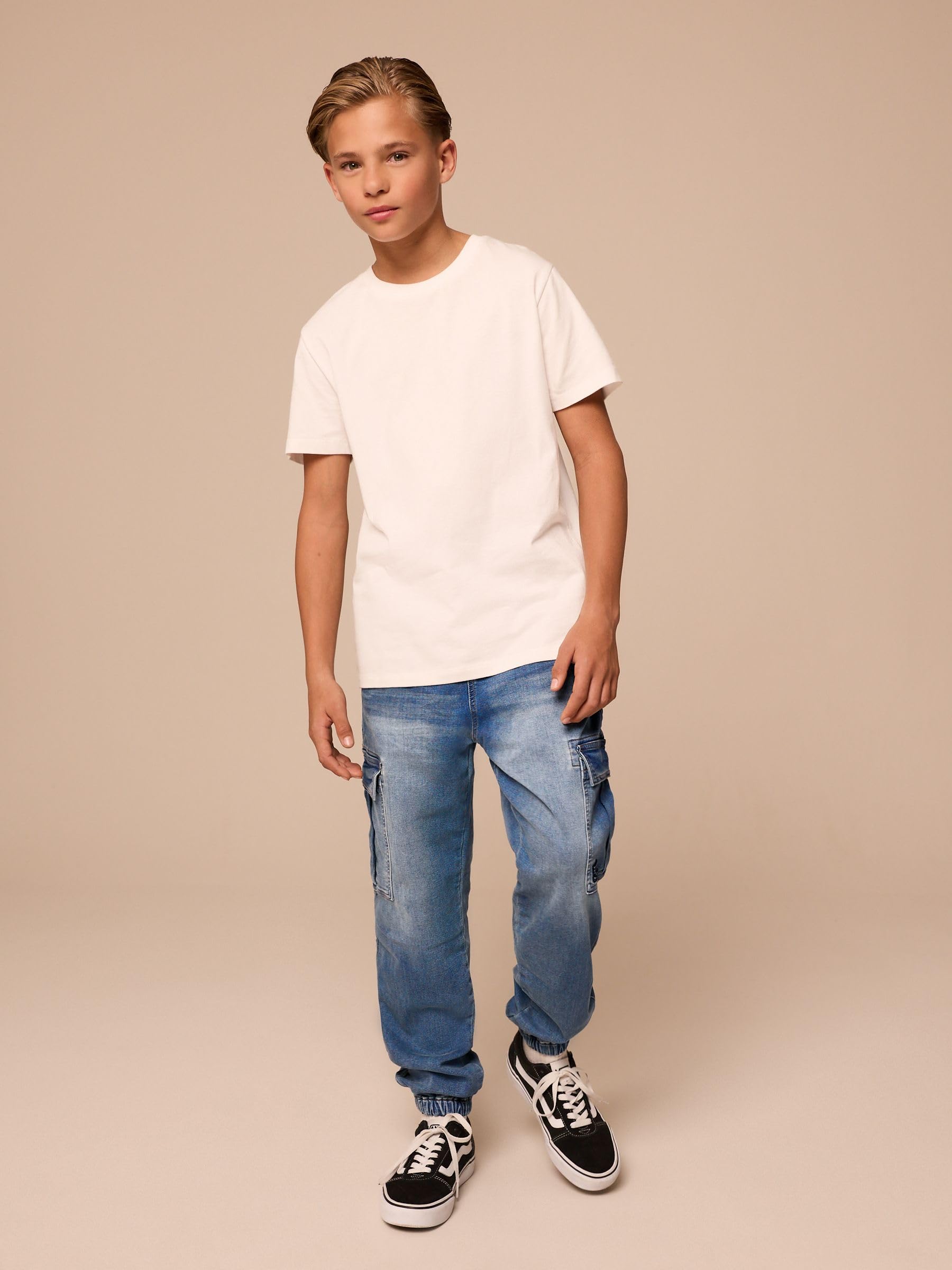 NEXT Ragazzo Jeans Cargo con Elastico in Vita