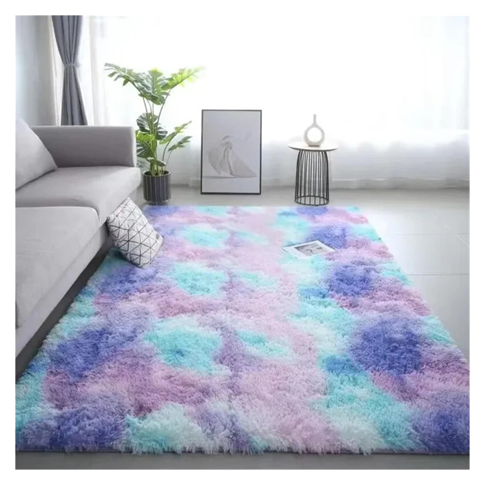 Tapis de chevet dégradé pour chambre d'enfant et espace de jeu cocooning CSM1