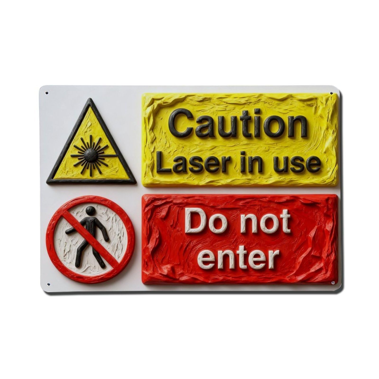 Caution Laser In Use Do Not Enter Vintage Metal Tin Sign Retro Wall Decor, Bar Garage Cafe Kitchen Home Wall Art Poster Decoration 8x12inches