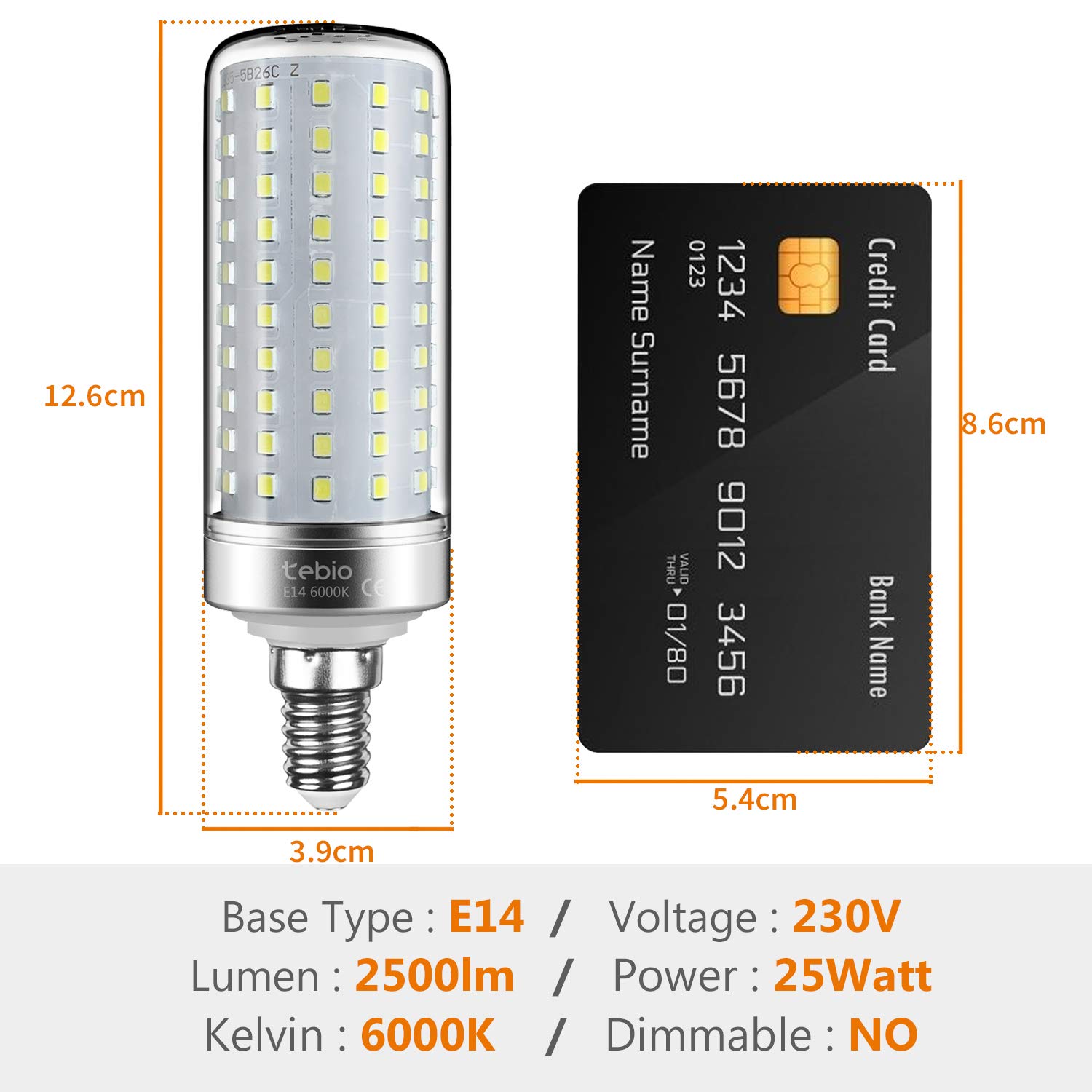 E27 LED-gloeilampen, led-lampen, 20 W, E27 led, koudwit, 2500 lm