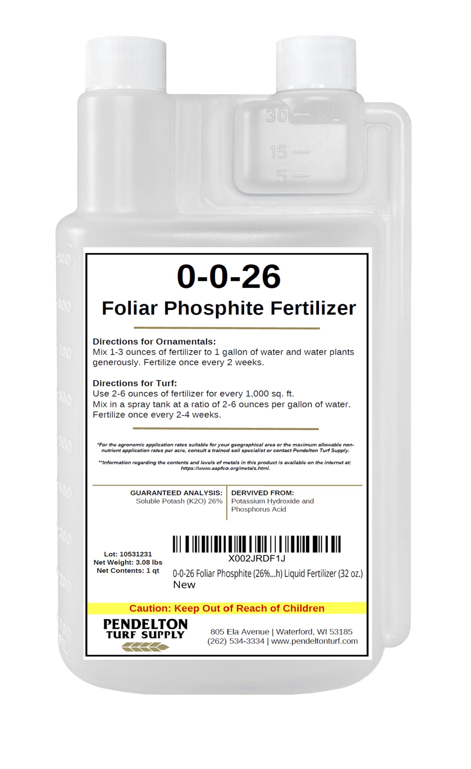 Pendelton Turf Supply 0-0-26 Foliar Phosphite