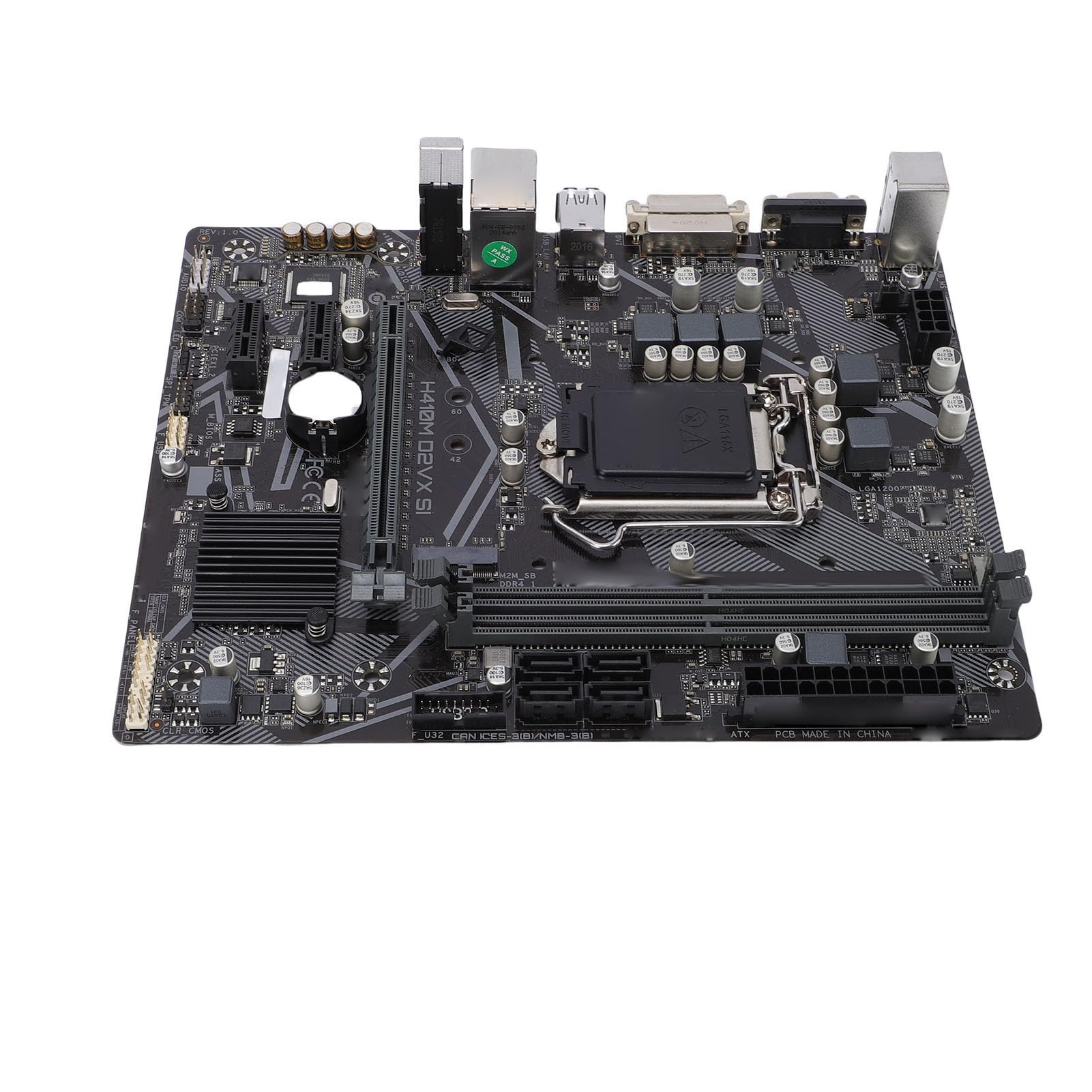 ciciglow Carte Mère de Jeu DDR4 H410M-D2VX-SI avec 2 Canaux DDR4 2933 pour Processeur LGA 1200 10e Génération, Adaptée aux PC de Jeu à Domicile 22,6x18,5 Cm