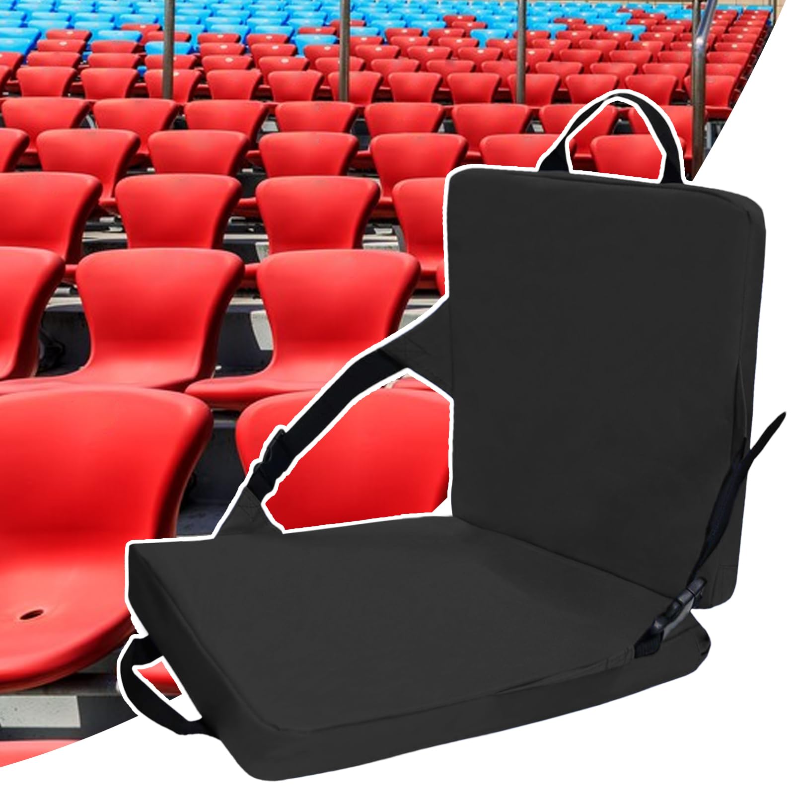 Sedia da gradinata con schienale Cuscino Pieghevole Portatile per Seduta a | Sedia da Tribuna con Schienale per baseball, football, giochi, campeggio, spiaggia, picnic
