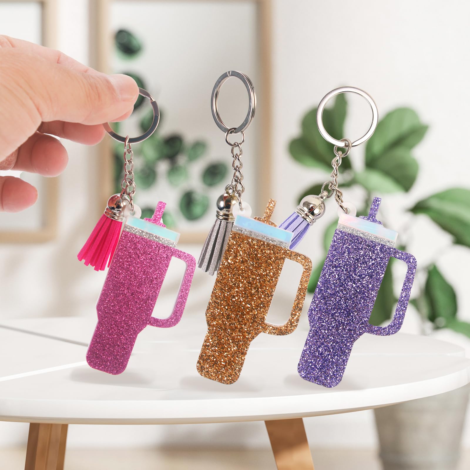 SAMIQU 2Pcs Cute Stanley Cup Keychains For Women - Acrylic Tumbler Accessory Gift