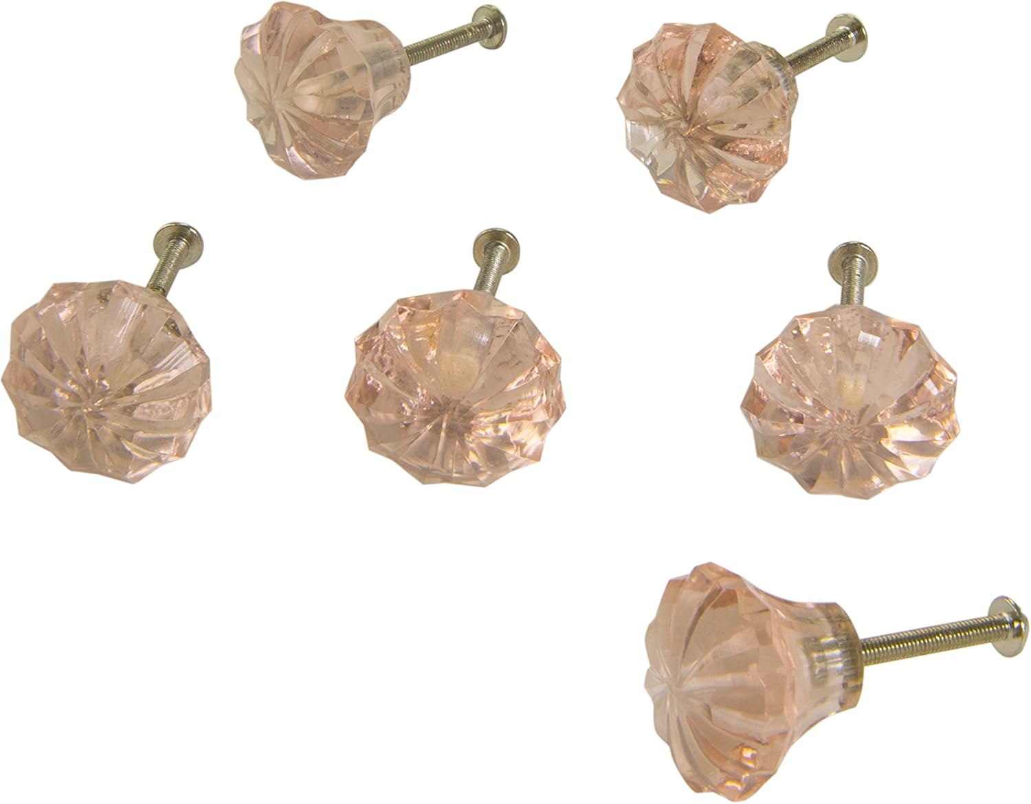 Dritz Home 47008A Glass Mercury Scallop Knob, Silver (6-Piece)