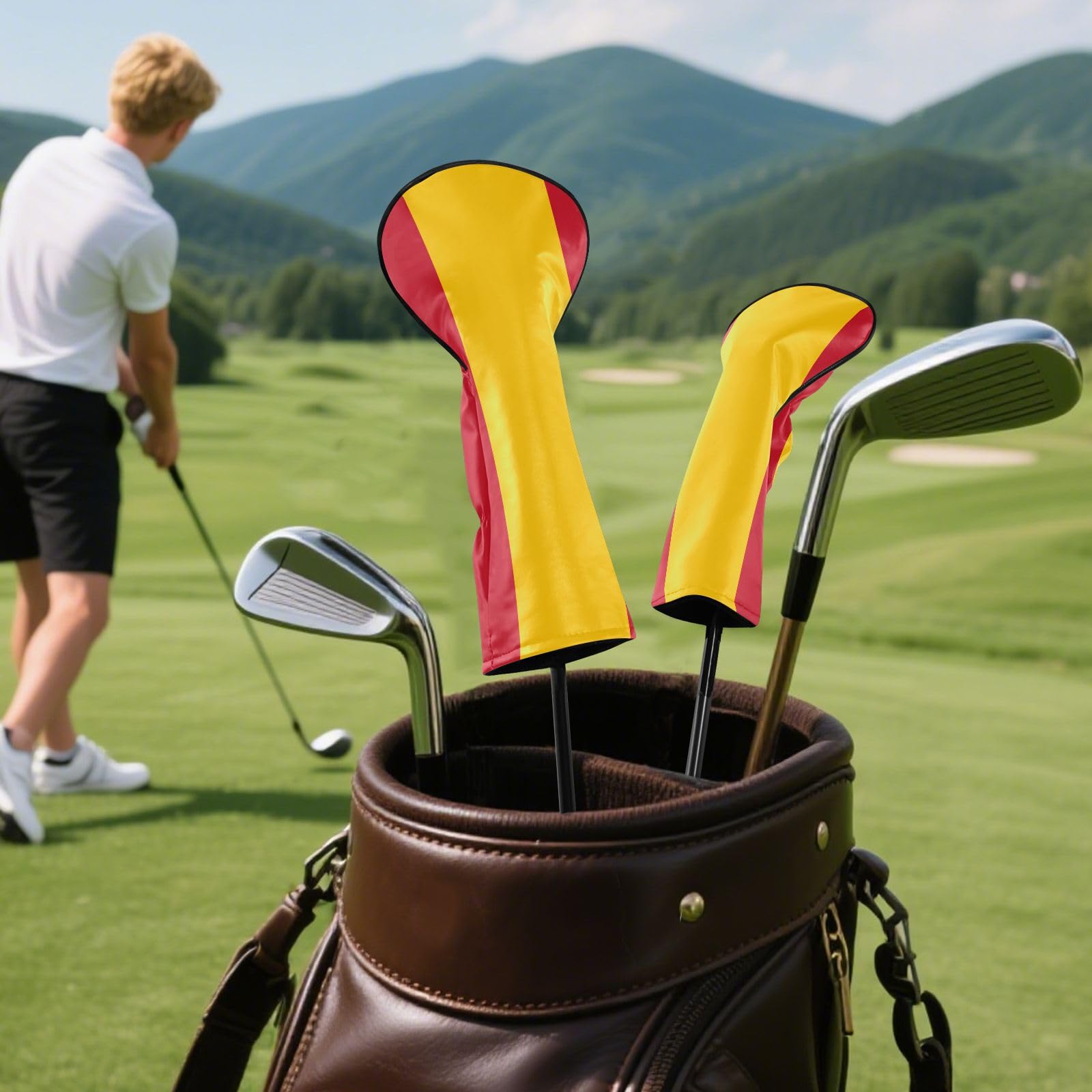 Funda para cabeza de golf España cuero primera calidad etiqueta número driver Fairway Hybrid Wood