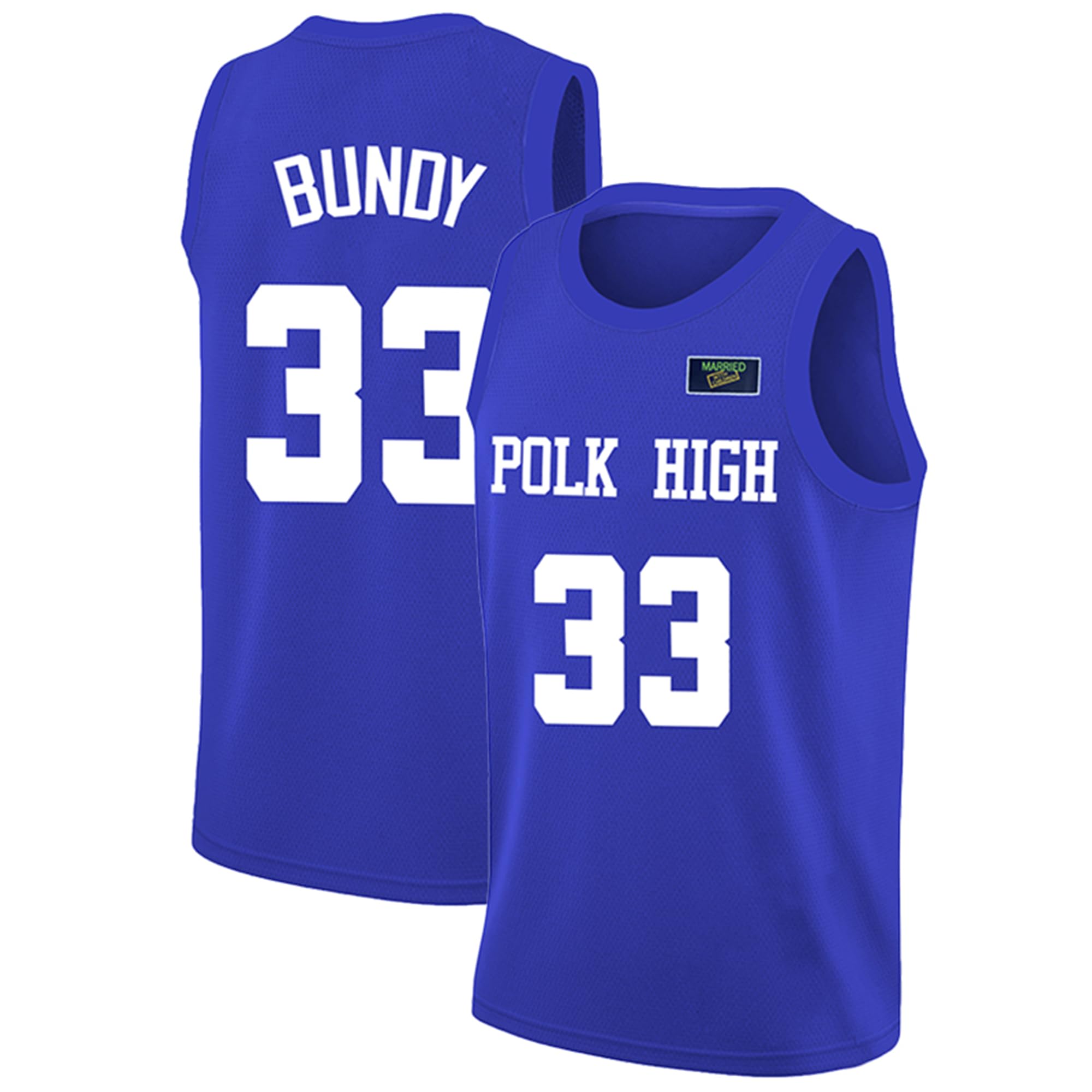 Tocament 33 AL Bundy Jersey,Polk High Basketball Jerseys,Blue Sports Shirt Men's 90S Hip Hop Clothing Party S-XXXL(33-Large)