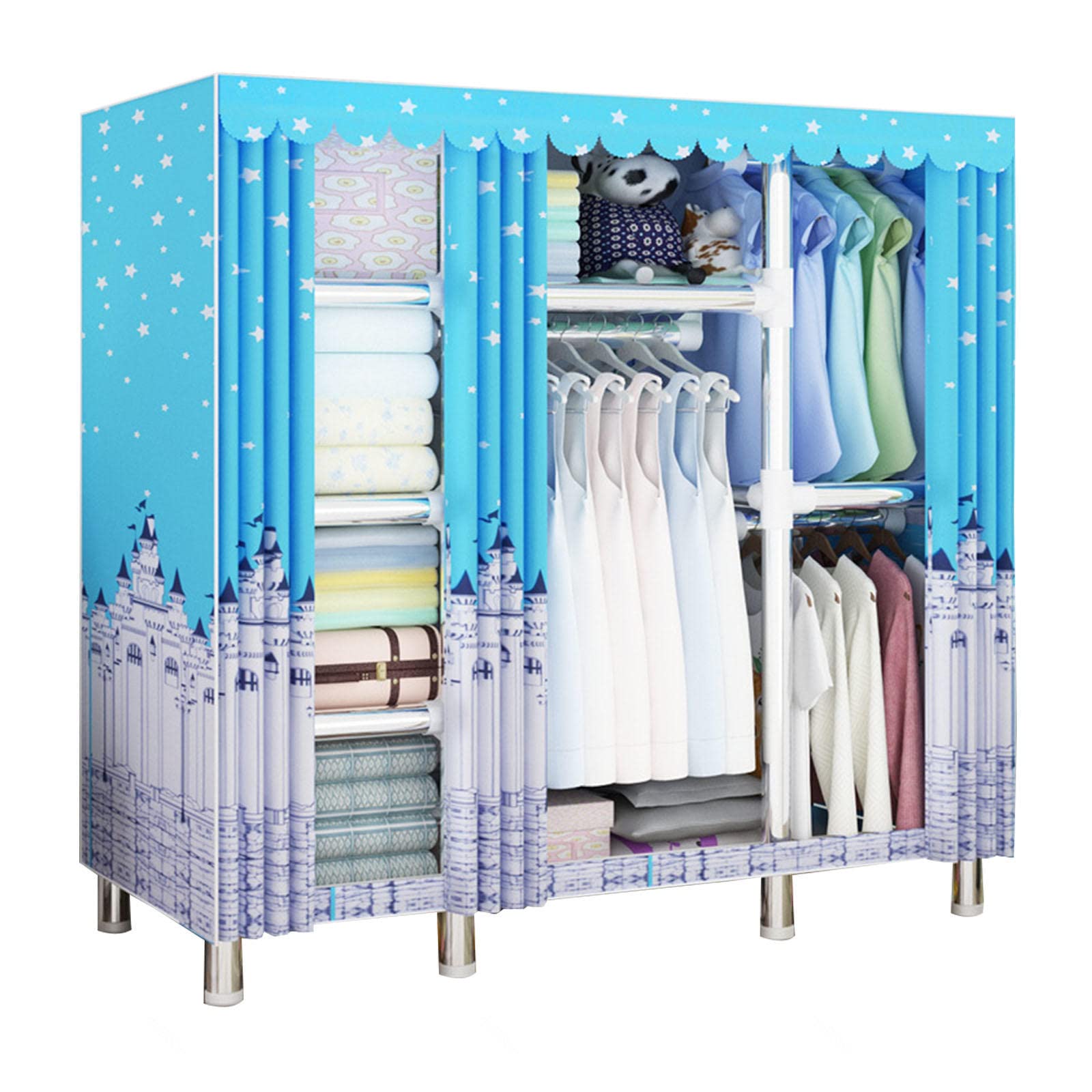 Armoire de garde-robe portable 170x45x170cm avec penderie