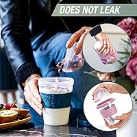 Vista 5 de Paquete de 4 Tazas de Parfait de Yogur para Desayuno Para Llevar, Recipientes de Plástico Reutilizables con Tapas y Cucharas, Tarros Perfectos