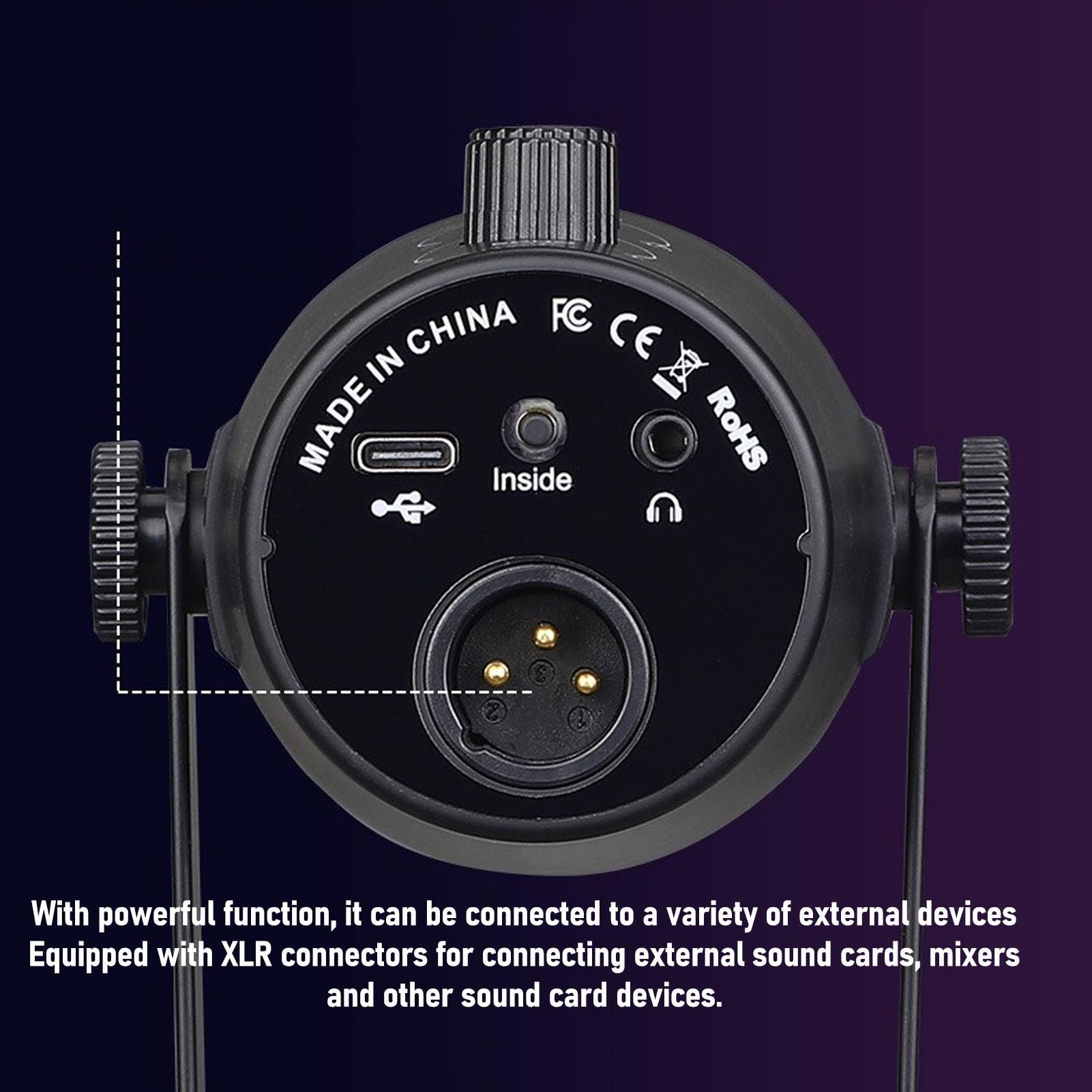 USB XLR Dynamic Microphone for Podcast Recording, PC Computer Gaming Streaming Mic with Desktop Stand, Vocal Mic for Recording Studio YouTube Content Creation Online Chat