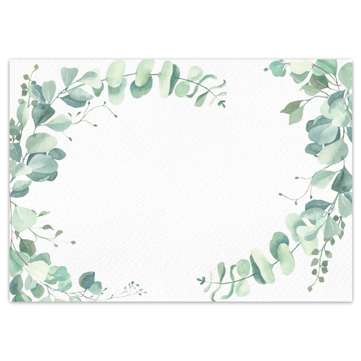 Younikat Eucalyptus Linen 100 Table Mats With Motif, Din A3 Square, Paper Place Mats, Modern Design, Disposable Place Mats, Green, Catering And Household, Dv1438