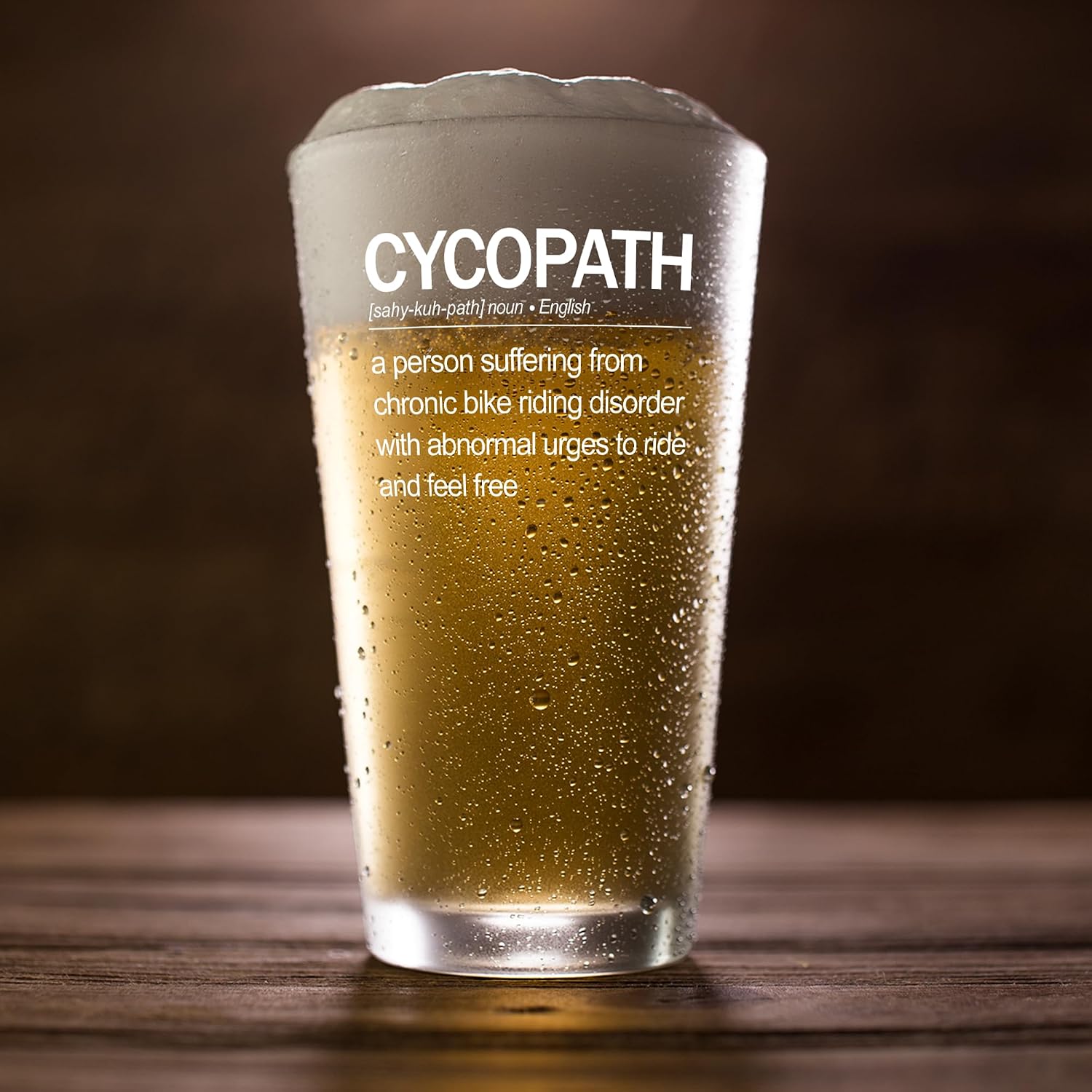 Panvola Cycopath Gifts For Mountain Bike Dad Beer Glass 16oz