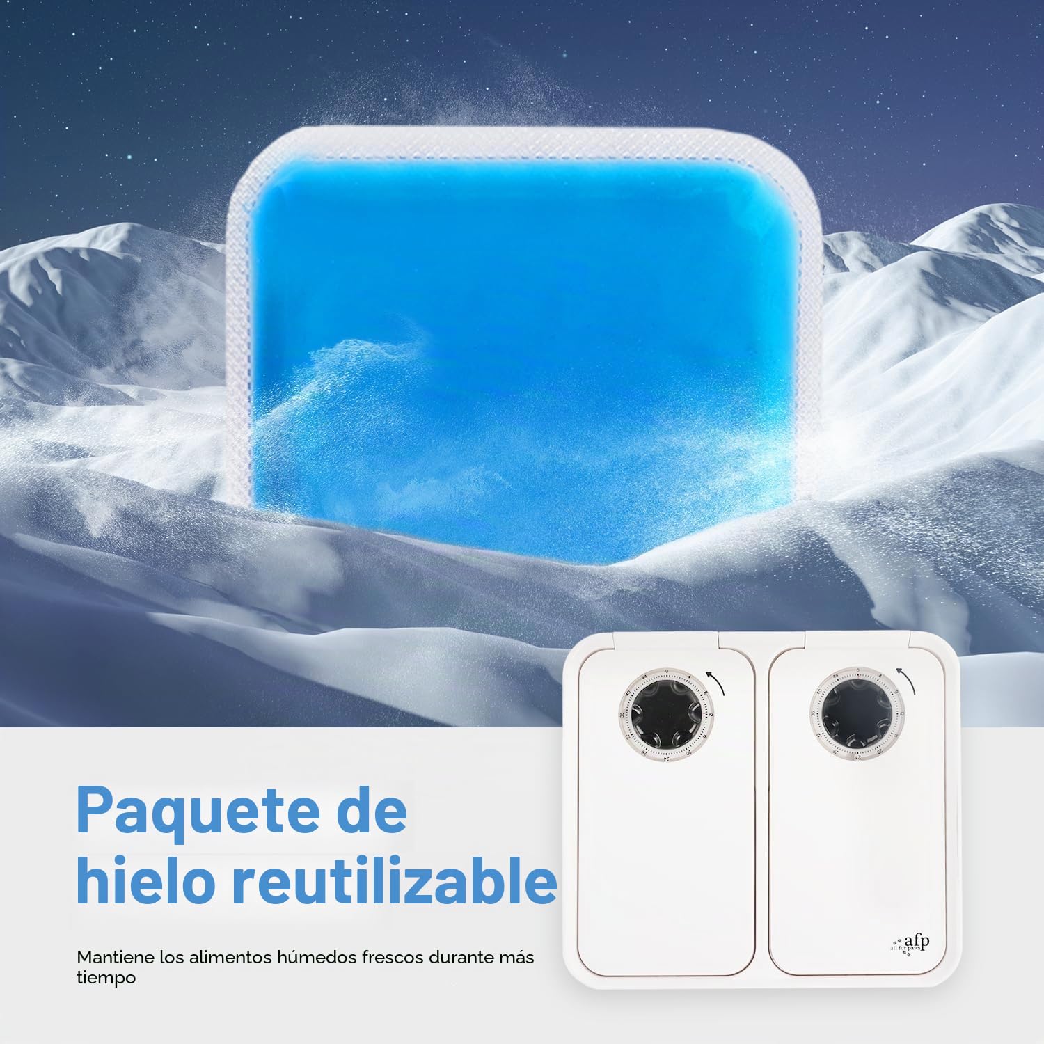ALL FOR PAWS Comedero automático para gatos y perros de 2 comidas - Dispensador de alimentos secos y húmedos, temporizador de 48 horas, paquete de hielo incluido, apto para lavavajillas, blanco