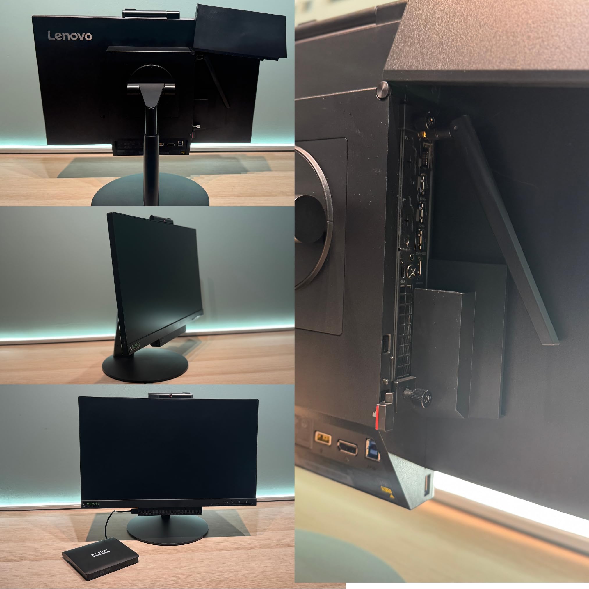 Lenovo TIO 22 PC todo en uno, Intel i5 8400T, 16 GB de RAM, SSD de 512 GB, Office 2021, Wi-Fi y Bluetooth, DVD RW incluido (reacondicionado)