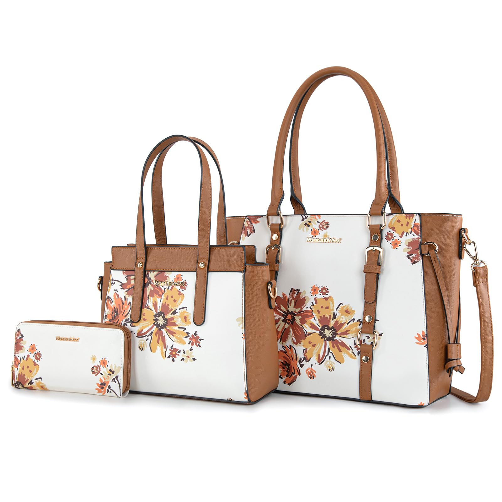 3PCS Purses for Women Tote Bag and Wallet Set Shoulder Satchel Handbags
