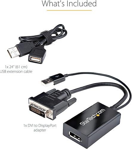 Miniatura 7 de StarTech.com Adaptador DVI a DisplayPort - Alimentación USB - 1920 x 1200 - Convertidor DVI a DisplayPort - Adaptador de video - DVI-D a DP (DVI2DP2)