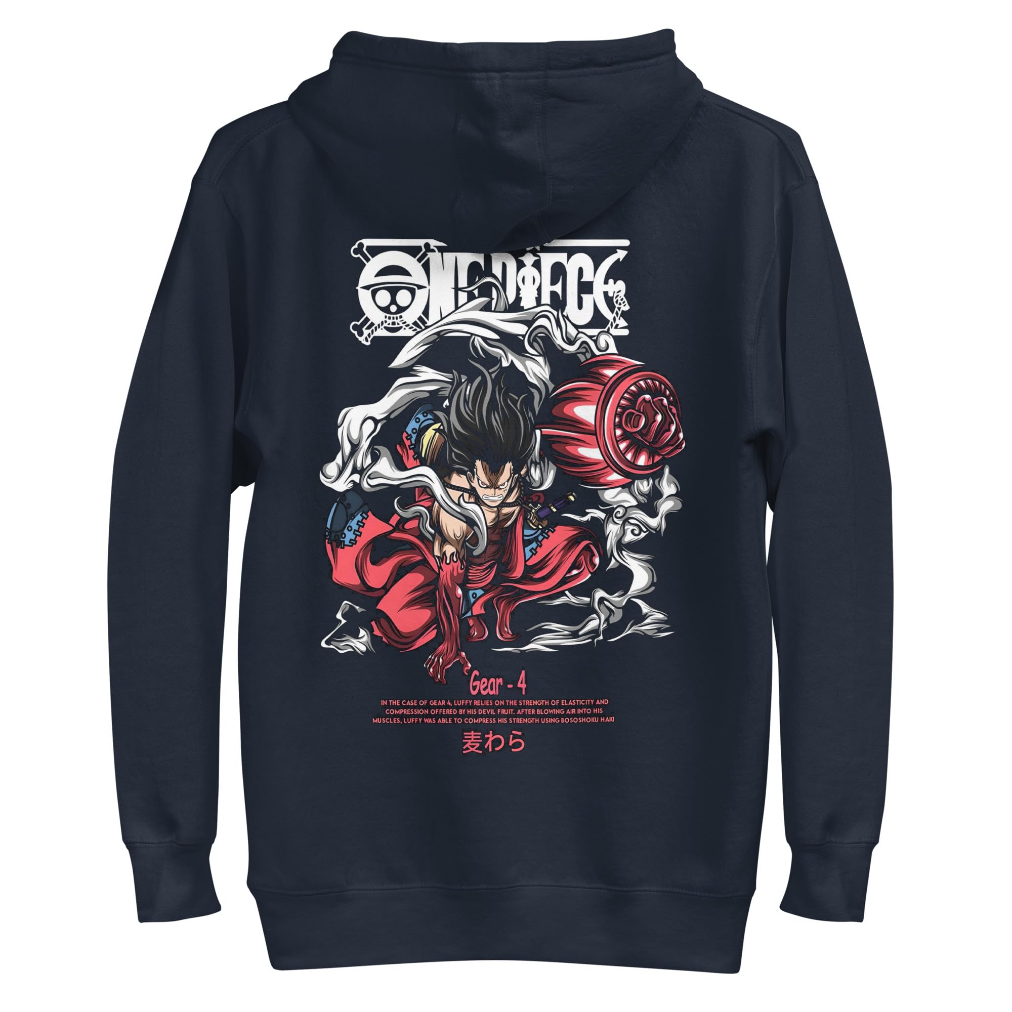 poppshop One Piece Anime Gear 4 Luffy Graphic Hoodie, Cotton Blend Sweatshirt, Unisex Pullover with Front Pocket-picture-13