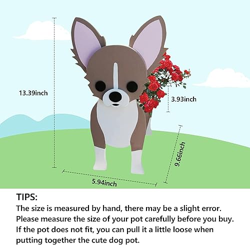 Miniatura 2 de seOSTO Maceteros para perros para plantas al aire libre, macetas de jardinería de flores de animales de 13.4 x 9.5 pulgadas para jardín, contenedor