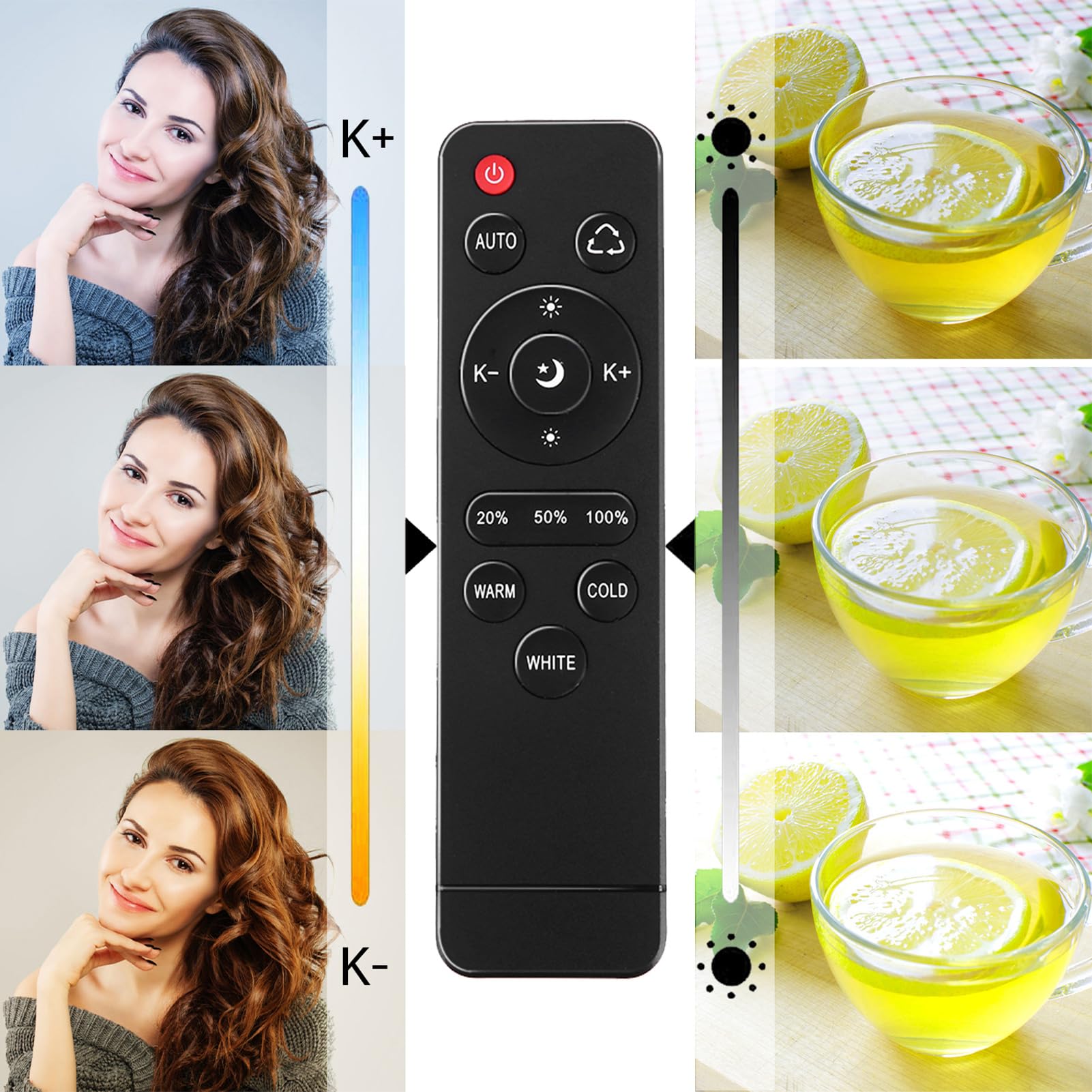 Andoer Zestaw oświetlenia fotograficznego Softbox Profesjonalny sprzęt studyjny z softbox 60x60 cm Żarówka temperaturowa 2800-5700K 85W z pilotem i podstawką światła (UE-Stecker)