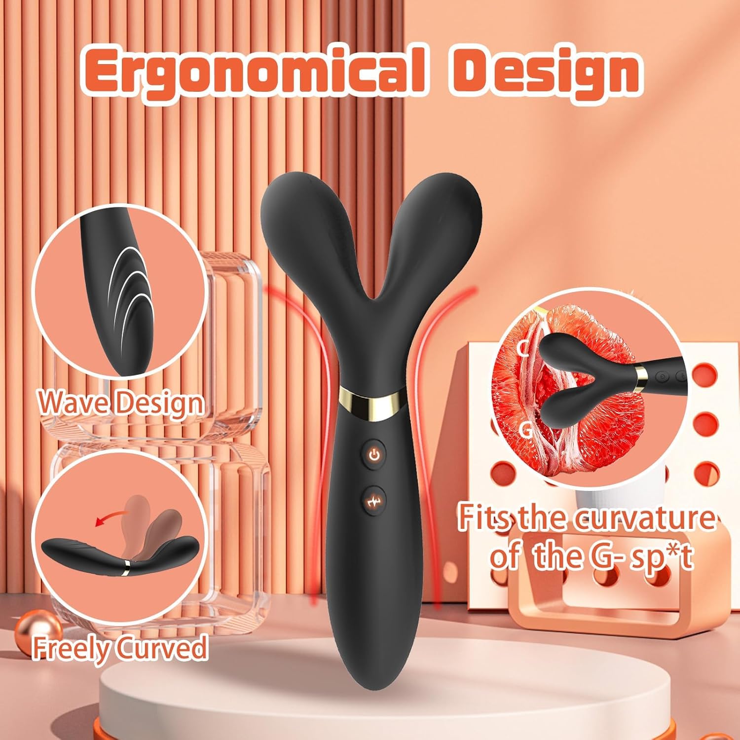 Vibrator Wand Massager, 3 in 1 Clit Stimulator Sex Toys for Women, 3 * 9 Vibration Modes with 3 Powerful Motors, Quiet & Waterproof, Sexual Pleasure Tools Gifts for Women, Vibrator Adult Sex Toys