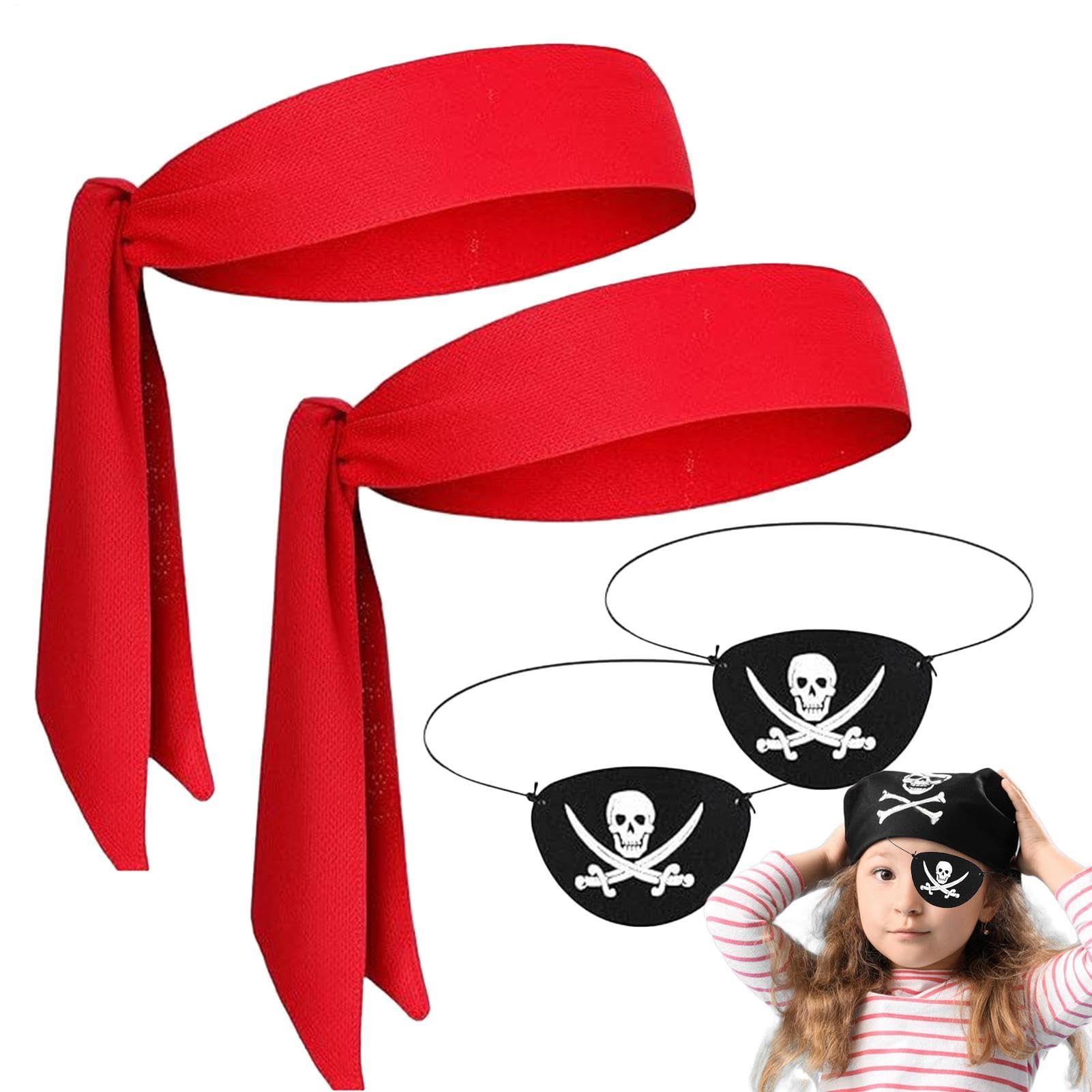 Bandana pirata per costume di Halloween con benda per gli occhi