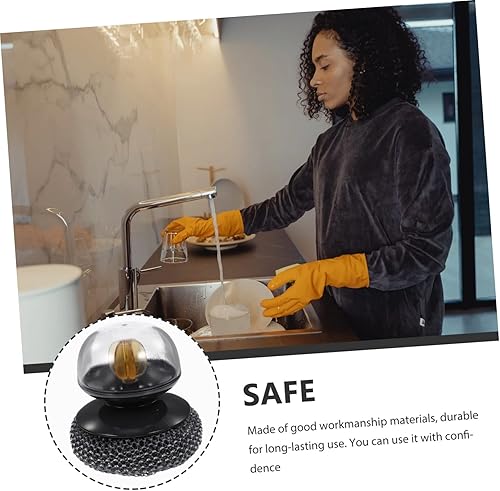 Miniatura 9 de Cepillo de limpieza de alambre Juego de comedor redondo Depurador de acero inoxidable Herramientas Wok Cepillo para lavar platos Cepillo de limpieza