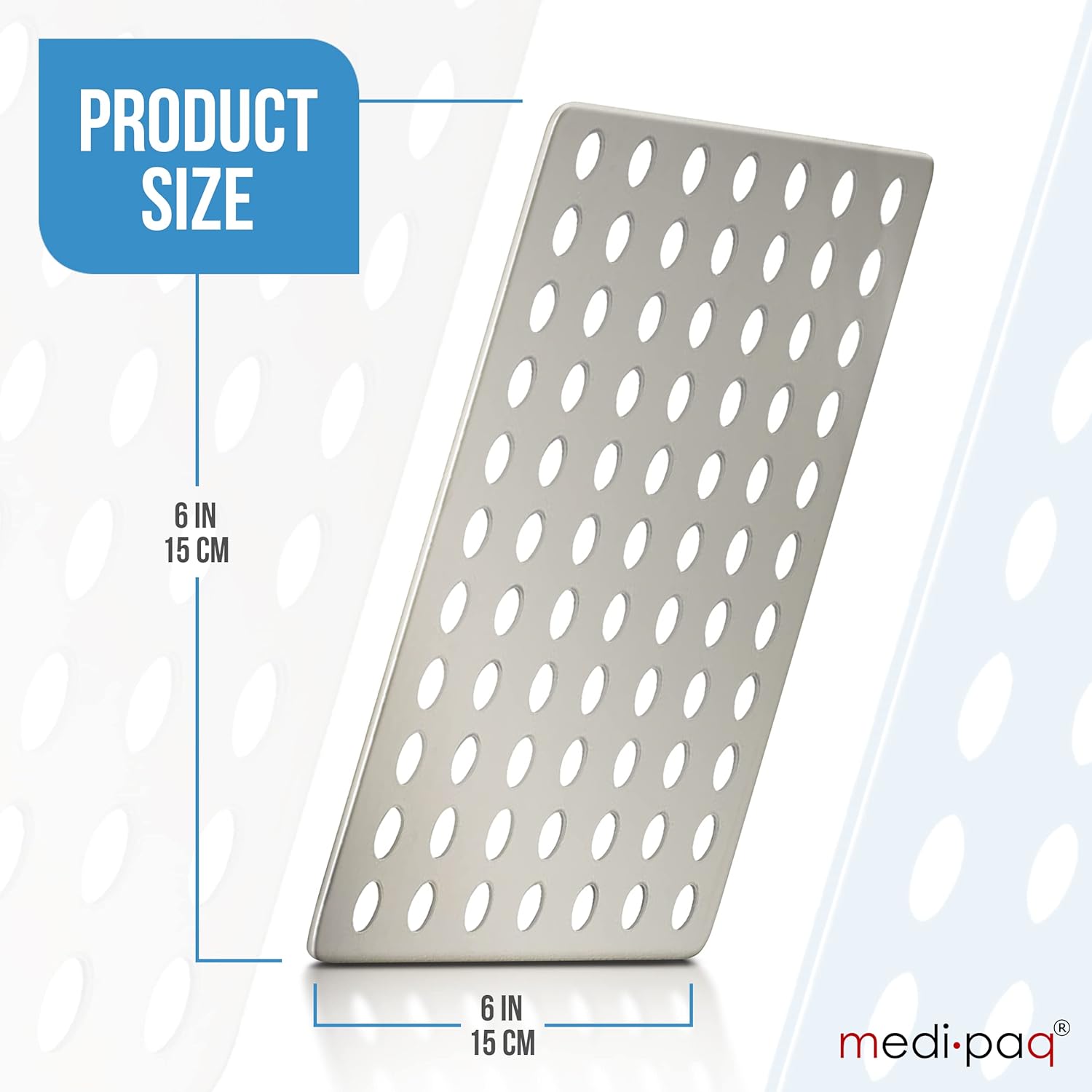 Medipaq 2X Square Swirl Rustproof Stainless Steel Drain Leaf Guard Drainage Covers - 15cm x 15cm Plus Free Gardening Gloves