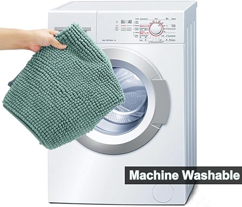 Miniatura 7 de Urvoix Juegos de Alfombras de Baño de 3 Piezas, Alfombra de Baño de Chenilla Antideslizante - Ultra Suave, Lavable, Tapete de Baño Súper Absorbente