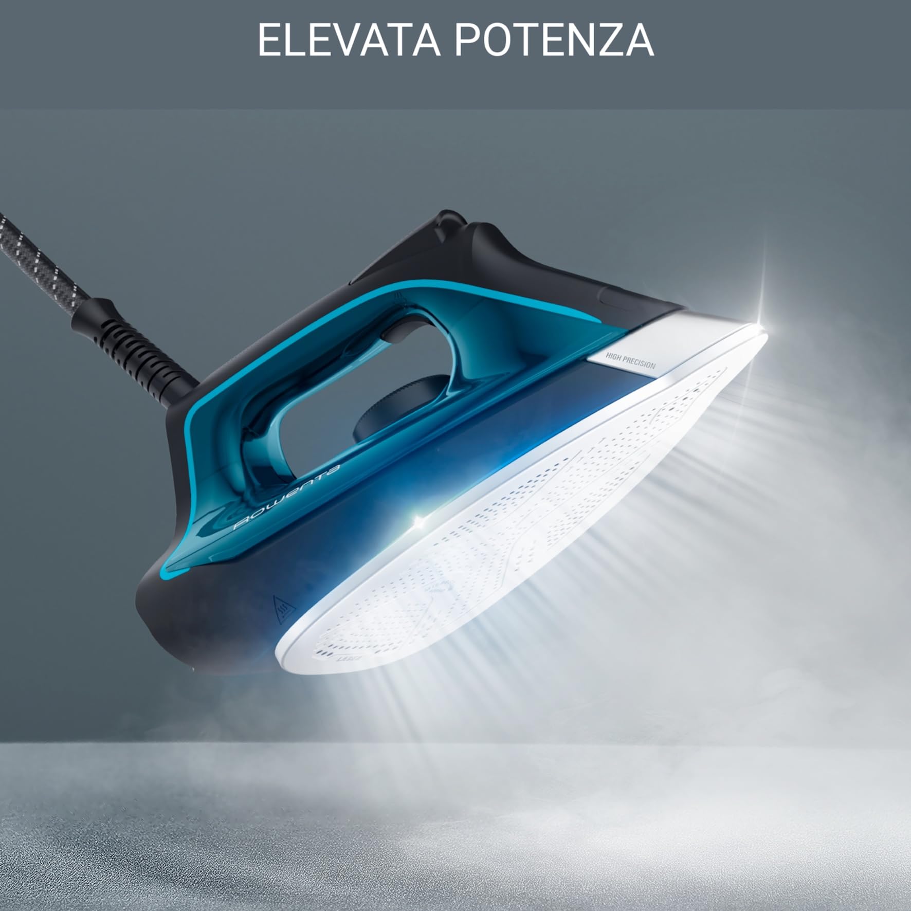 Rowenta Silence Steam Pro DG9222, Ferro da Stiro con Caldaia Silenziosa, 2800W, 1.3 L, Ferro da Stiro a Vapore 7.5 bar, 480 g/min, Colore Nero/Blu