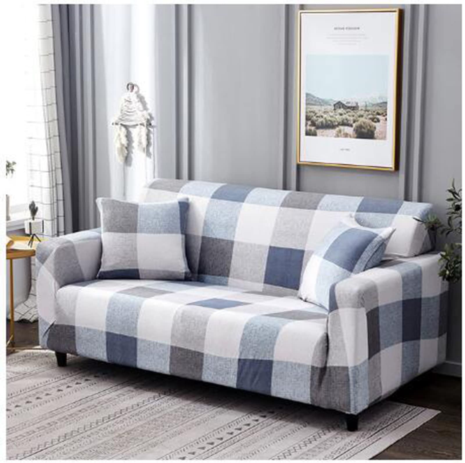 Housse de canapé imprimée lavable extensible fauteuil animaux 90-140cm
