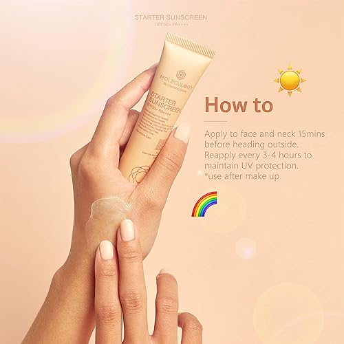 Miniatura 7 de Crema de protección solar para principiantes faciales, colección de moleculogía de primera calidad, protector solar y aloe calmante, refrescante,