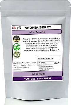 Aronia Berry Capsules 500mg High Strength, No Additives - 120 Capsules