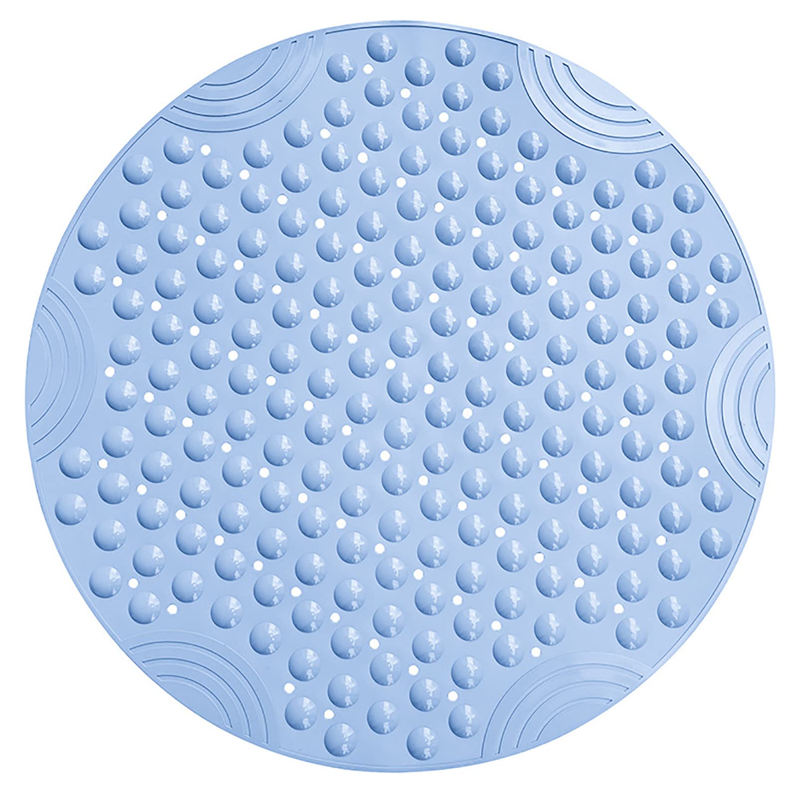 Tapis de bain antidérapant à ventouses et drainage actif bleu